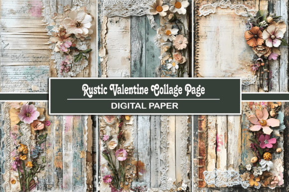 Download Rustic Valentine Collage Page - Premium Resources