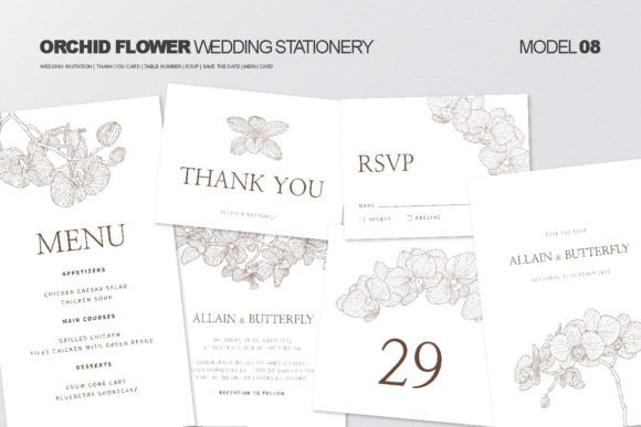 Download Wedding Stationery with Orchid Flower - Wedding stationery Collection