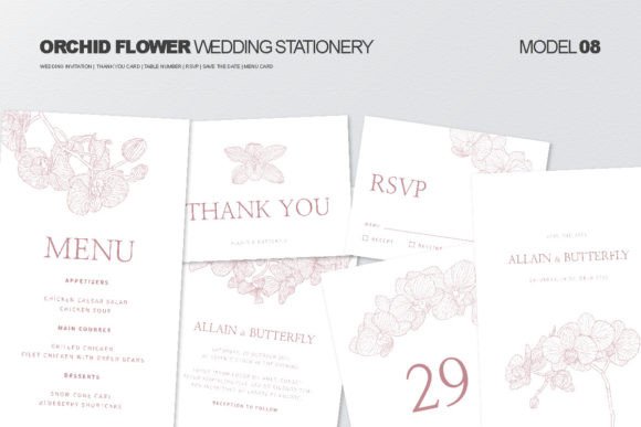 Download Wedding Stationery with Orchid Flower - Wedding stationery Collection