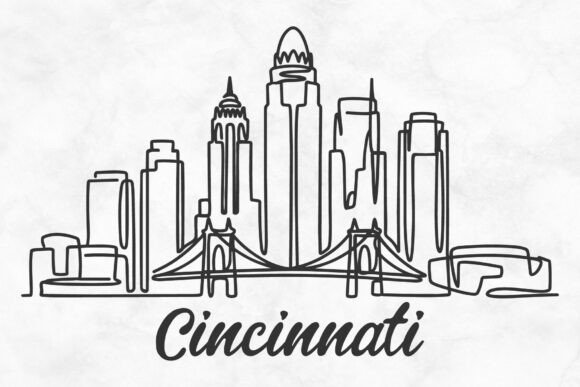 Download Cincinnati Skyline Minimalism Drawing - Drawing Collection