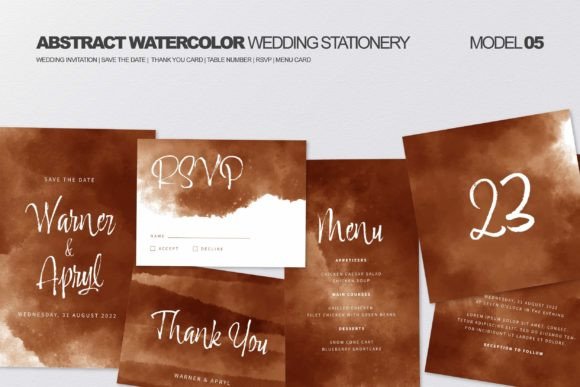 Download Abstract Watercolor Wedding Stationery - Wedding stationery Collection