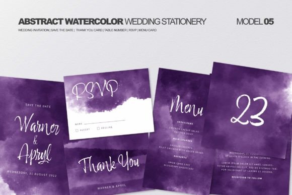 Download Abstract Watercolor Wedding Stationery - Wedding stationery Collection