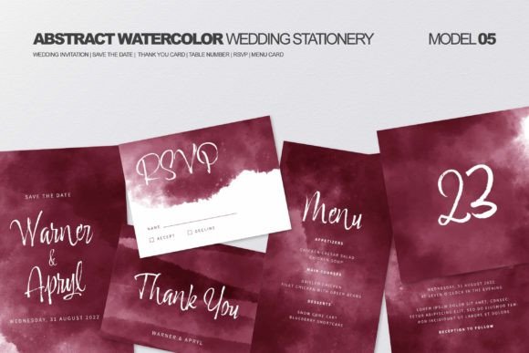Download Abstract Watercolor Wedding Stationery - Wedding stationery Collection